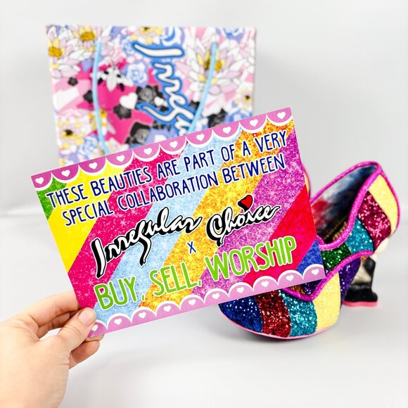Irregular Choice x Buy Sell Worship Bei Bei Rainbow Glitter Panda Heels Size 8 - Picture 11 of 11